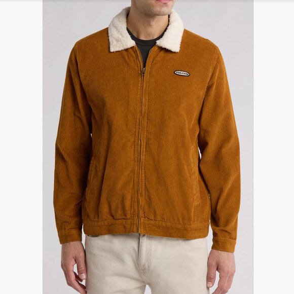 NWT Halecrest Corduroy Trucker Jacket with Faux Shearling Collar Color: Rust - Picture 1 of 6